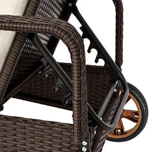 TecTake 800790 Lettino Poly Rattan, Arredamento da Giardino, Sdraio Prendisole, Divano Sedia Mobili, Esterno Patio - Disponibile in Diversi Colori (Marrone Misto)