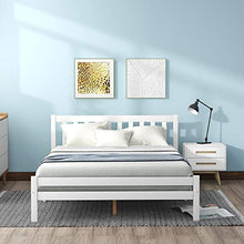 Struttura per letto matrimoniale in legno massiccio da 135 x 190 cm, per camera da letto, per adulti, bambini, ragazzi, 135 x 190 cm, colore: bianco