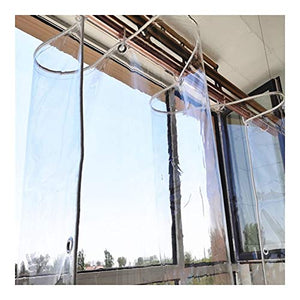 LSXIAO Trasparente Telone, Balcone Cortina Antipioggia, Copertura in PVC Resistente, Completamente Impermeabile Orlo in Corda di Nylon con Occhiello per Terrazze, Mobili da Giardino