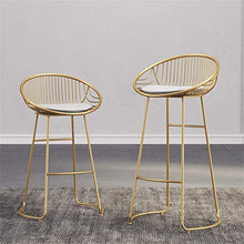 LWW Sedie, Sgabelli da bar moderni in metallo con ampio schienale Sgabello da bar per cucina Sedia da pranzo in ferro Sedia da toilette da donna in stile nordico,Oro,60 cm