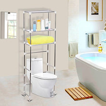 3 piani scaffale Mobile Scaffale Bagno e WC, scaffale Mobile portaoggetti per Bagno, Scaffale salvaspazio, Mensole Organizer Mobile per lavatrice per Bagno e WC, argento(160*68CM)