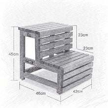 Sgabello Scaletta Pieghevole Sgabello in legno massello Sgabello impermeabile antiscivolo Doppio passo Scaletta da bagno Sgabello da bagno Anti-corrosione Barrettile in legno Bagno Bagno Stea Step Sga