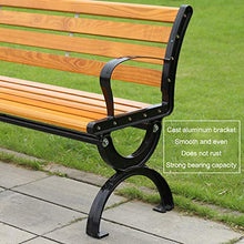 Panca in legno per terrazza da giardino all'aperto, 2-3 sedili mobili in alluminio per panchine da parco, Panca in legno massello anticorrosivo resistente alle intemperie con schienale