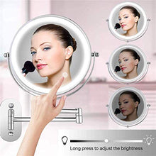 Specchio da bagno, anti-appannamento, specchio da Specchio da bagno LED illuminato impermeabile, montaggio a parete specchio per il trucco, specchio di bellezza con luce e ingrandimento, con ingrandim