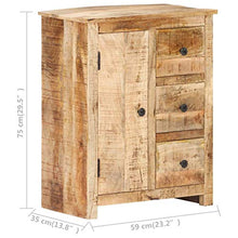vidaXL Legno Massello di Mango Grezzo Credenza Madia Mobile Basso Armadio Armadietto Mobili Arredo Arredamento Cassapanca Portaoggetti 59x35x75 cm