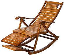 XLYYHZ Sedie a Sdraio per Patio Sedia a Dondolo Reclinabile in bambù Regolabile Sedia a Sdraio Pieghevole Reclinabile Balcone Reclinabile Terrazza per Esterni Balcone Sedia da Giardino