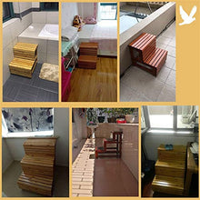 MJY Sgabelli da Bar Sgabello in Legno Massello Sgabello Multifunzionale Poggiapiedi/Cambio Scarpe Sedie Pieghevoli Sgabello da Bagno con 2/3 Gradini,50 × 66 × 66 Centimetri