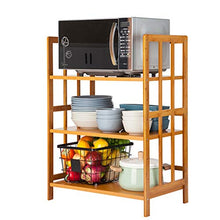 LYM &ripiano di stoccaggio Multifunzionale del Forno a microonde Rack di bambù Rack di stoccaggio Cucina Organizzatore Semplice Forno Rack Layer-Spazio Regolabile Scaffale di Finitura