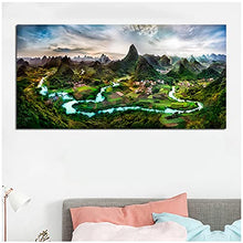 Tbdiberc Surreale China Field Forest Guilin Landscape Li River NAN Mountains Room Home Wall Modern Art Decor   Poster -60X120Cmx1 No Frame