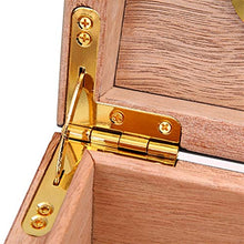 Sigari-Portasigarette Scatola di sigaro idratante in legno massello di cedro semplice moderno europeo, sistema di raffreddamento ad aria a 360 ° Prospettiva Design della finestra Igrometro esterno Dop