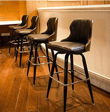 Sgabelli da bar Sedia da pranzo Poltrone Sedie da bar in ferro Cucina Colazione Sedia da pranzo Sedie alte stile retrò Sedia da bancone con sedile in pelle PU Sgabello da bar con schienale alto p
