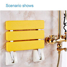 LYLSXY Sgabelli da Bagno, Pieghevole Doccia Sedile Sedile Sgabello a Muro Sgabello, Carico per Impieghi Gravosi Di 440 Libbre, Nylon Antiscivolo in Acciaio Inox,Giallo