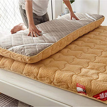QVIVI Materasso Futon Addensato, Morbido Futon Antiscivolo Materassi Pavimento Pieghevole Tatami Materasso da Campeggio Portatile Yellow 0.9 * 2M