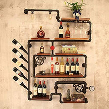 MoDi Wine Rack Retro Style Industriale Tubo di Acqua a Parete Vino Rack (L100 * W20 * H60cm)