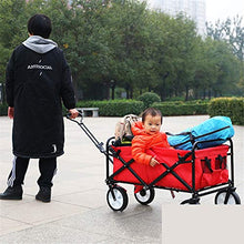 Carrello da giardino in tela per auto, campeggio, carro pieghevole - Carrello pieghevole portatile con capacità di rotolamento auto GaoFan multi-funzione, carrello pieghevole, nero