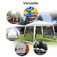 Outsunny Gazebo Impermeabile con Zanzariere da Giardino Esterno Tendone in Poliestere 3 x 3 x 2.45 m Beige