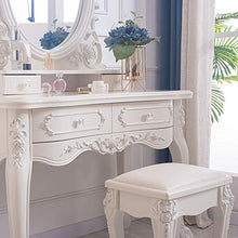 Specchiera Tavolo Cosmetici Con 3-colore Touch Screen Dimmerabile Specchio,Tavolo Da Trucco Con Specchio Ovale E 4 Cassetti,Tavolo Cosmetici Con Sgabello Imbottito-Bianco 100x45x165cm(39x18x65inch)