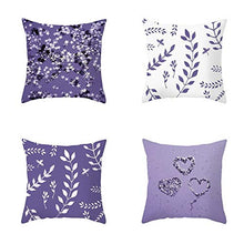 Federe Cuscini Divano 45X45,Fodere Per Cuscini Con Stampa In Serie Geometrica Viola In Stile Nordico, Fodera Per Cuscino Lombare Per Divano Da Ufficio Per Auto, Set Di 4 Articoli Per La Decorazione De