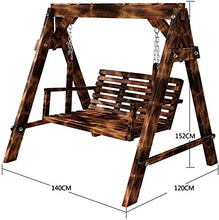 HLZY Grande aliante all'aperto con Supporto, Giardino Swing Articoli Esterni Sedia da Esterno per mobili Esterni, Tutte in Legno Massiccio Impermeabile Solare Solare Doppia terrazza Sedia a Dondolo