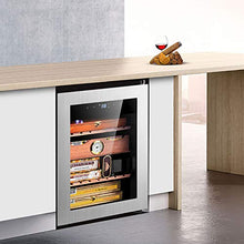 VIY Umidificatore per Sigari, Humidor con Ripiani in Legno di Cedro, 11-18 °C, Touch Display Digitale, 38 Db, Illuminazione A LED, 33L, 300 Sigari, Nero