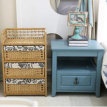 MAHFEI-Cestini Portaoggetti, Stile Country Cassettiera in Rattan Tessitura A Mano Comodino da Pavimento Armadio per Bambini Stabile E Durevole Organizza La Cassettiera