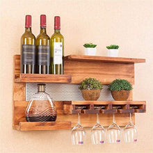 Portabottiglie Da Parete In Legno Naturale Multifunzione Mensola Portaoggetti Da Appendere A Parete Portabottiglie E Bicchieri Da Vino Appendiabiti A Testa In Giù Scaffale Per Tazze Decorazione Da Pa