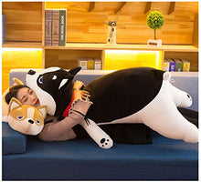 Cane Peluche Cuscino Morbido Huggable Cane Culo Cuscino Per Bambini Giocattoli Animal Pillow Beanbag Big Hugging Pillow Peluche Cucciolo,Black,50cm