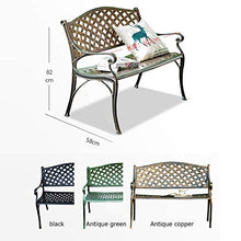 Panca per terrazza da giardino per esterni panchine in metallo, sedia con struttura in alluminio pressofuso panchina antica, sedile doppio balcone con schienale e braccioli, panca per decorazione