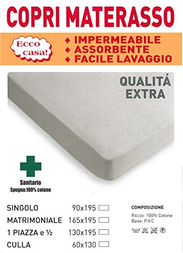 Coprimaterasso PVC Cerata in Spugna Traspirante Impermeabile Antiacaro Igienico - 2 Piazze