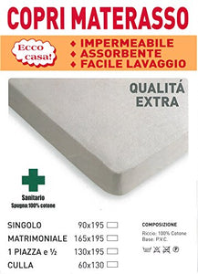 Coprimaterasso PVC Cerata in Spugna Traspirante Impermeabile Antiacaro Igienico - 2 Piazze