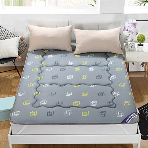 YXXCD Futon Tatami Materasso, Materasso Terra Tappetino Reversibile Morbido Traspirante Pieghevole Mantieni Caldo Student Domestico Camera da Letto-Grigio 180x200cm(70x78inch)