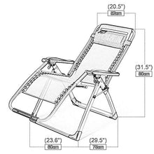 AI LI WEI SHUAIIJUAN Sedia per Il Tempo Libero Domestico Zero Gravity Patio Sdraio Pieghevole Reclining Sdraio Heavy Duty Gambe quadre con Cuscino for Outdoor Yard Porticato Beach Deck - Nero