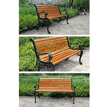 YZ-YUAN Panchina da Giardino Panchine da Esterno panchine da Giardino per terrazze, panchina per carichi Pesanti con braccioli e Schienale, divanetti per Patio con Struttura in ghisa e doghe in legn