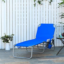 giordano shop Lettino Prendisole Pieghevole da Giardino 58x139x35,5 cm in Acciaio e Tessuto Oxford Blu