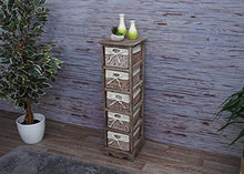 Mendler Serie Vintage scaffale cassettiera con 5 ceste Legno di paulonia 28x25x90cm Marrone