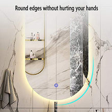 Sprayer Specchio cosmetico a Parete, Specchio da Bagno Illuminato a LED Intelligente da Parete, dimmerabile, Specchio cosmetico Ovale-Specchio cosmetico-ingranditore, Interruttore Touch