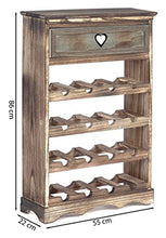 ts-ideen Cantinetta Portabottiglie in Legno Effetto Consumato per 16 Bottiglie Completa di cassetto Porta Accessori