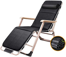 JFFFFWI Gravity Sedia reclinabile Soggiorno Balcone, Patio Giardino Sedie reclinabili da Spiaggia per Adulti, Sedie a Sdraio Pieghevoli per Esterni, Nero