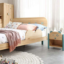 MMWYC Legno massello Comodino Camera da Letto dei Bambini del Fumetto di immagazzinaggio Governo di immagazzinaggio della Ragazza del Ragazzo, Naturale, 51 * 46 * 40 Centimetri