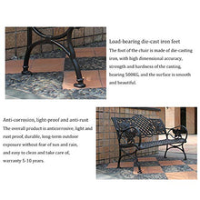 Panca da Esterno In Fusione di Alluminio Panca da Giardino Per Terrazza，Metallo Con Schienale E Bracciolo Panchina Del Parco,Tempo Libero Cortile Balcone Doppio Posto Sedia Portico, Panche Decorativ