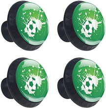 Calcio Doodle Calcio Verde Pomelli per Porta Set di 4 Pomelli per Mobili Manopole per Cassetti Cucina Armadio Vetro