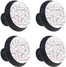 Unicorno Arcobaleno Pomelli per Porta Set di 4 Pomelli per Mobili Manopole per Cassetti Cucina Armadio Vetro