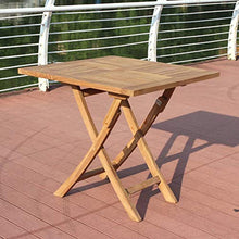 Set tavolo e sedia in teak pieghevole per esterni, tavolino e sedia per porta patio, set 3 pezzi di mobili per il tempo libero per terrazza balcone, per giardino / prato / piscina sul retro