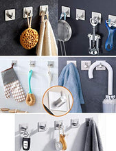 Ganci Autoadesivi in Acciaio Inossidabile Spazzolato, 6 Packs Porta Asciugamano Ganci Impermeabile e Olio-Prova, Gancio Accappatoio Appendiabiti per Bagno Cucina Senza Forare