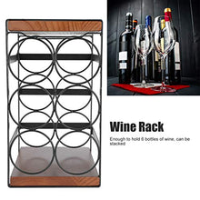Portabottiglie a 3 ripiani, portabottiglie portabottiglie portabottiglie piccolo portabottiglie in metallo per un massimo di 6 bottiglie per cantinetta da bar, la cantina della cucina misura 17,7 x 24