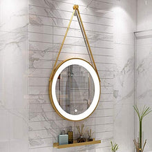 Specchio Oro/Black Frame Bagno a Muro LED Touch con Hotel Luminoso Illuminato Trucco Decorativo Rotondo 40 cm 50cm 60cm 70cm 80cm-Oro_70 cm. Evolutions