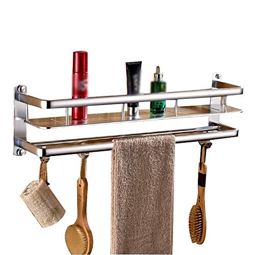 NHLBD Mensola da Bagno, mensola portaoggetti - Doccia scaffali e Ripiani, Grande capacità di stoccaggio Rack Rustproof Doccia Caddy for Bagno partizione Bagno