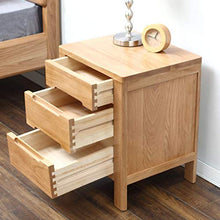 Comò e cassettiere Comodino Comodino in Legno massello Armadio Camera da Letto armadietto in Legno Tre cassetti Camera da Letto (Color : Wood Color, Size : 40 * 35 * 50cm)