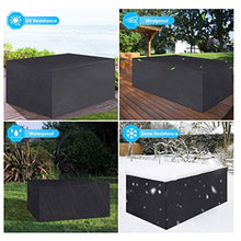 Copertura Tavolo Giardino Esterno, Copertura Mobili Giardino Telo Protettivo Rettangolare 210D Oxford Antivento/UV/Impermeabile per Tavolo Sedie da Esterni,242 * 162 * 100cm