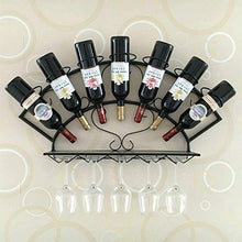 Chensd Bottiglia di Vino Vino Rack Muro di Ferro battuto cremagliera Vino Rack Decorazioni Europea scaffalature Calice cremagliera Muro impiccagione Decorazioni per la casa (Size : 80 * 13 * 40)